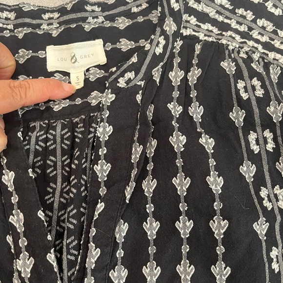 [S]Lou & Grey Black and White Embroidered Boho Tunic Blouse - Picture 3 of 9